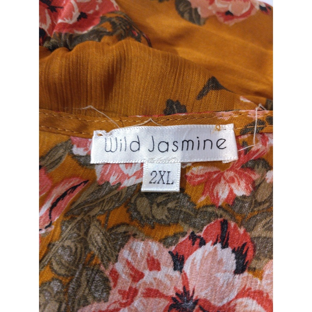 Womens  Floral Tie Front Top Size 2xl Fits XL Boho Cottage Feminine Romantic - Picture 3 of 10